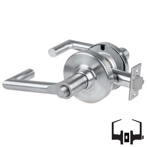 Schlage ALX40-BRK Privacy Cylindrical Lock, Boardwalk Lever, Non-Keyed