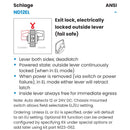 Schlage ND12DEL-RHO-626-RX Electrified Cylindrical Lock, Exit Function, Satin Chrome
