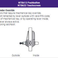 Accentra (Yale) M-AU-NTB623-NR-US26D Nextouch Touchscreen Keypad Cylindrical Lock, Medeco I.C. Prep, Less Core, Satin Chrome Finish