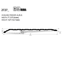 Pemko 2727A Offset Saddle Threshold - 7" Width, 1/2" Height, 1/4" Offset, Mill Aluminum