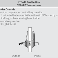 AccentraAU-NTB612-NR 626 Nextouch Generation 2 Keypad, Cylindrical Lock Pushbutton Keypad