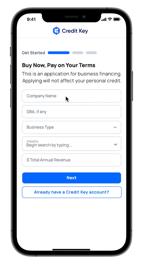 Fill out the quick, easy application