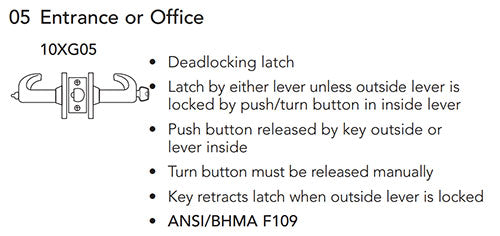 Sargent 60-V33-10XG05-VSLL Office Function Cylindrical Lock, Visual Indicator Trim Both Side, Green/Red, LFIC Less Core