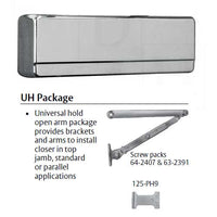 Sargent 1431-UH-DA-TB Powerglide Surface Door Closer, Delayed Action, UH Arm, Thru Bolts - Universal Hold Open Arm