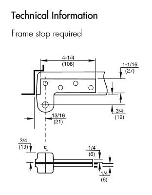 Rixson H180 Offset Pivot Tech Info diagram