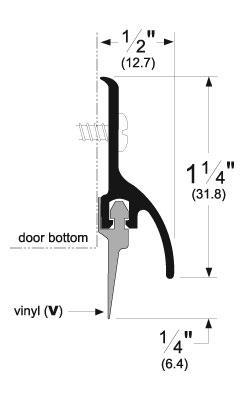 Pemko 3452CV-36" Door Bottom Sweep Aluminum Finish