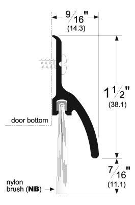 Pemko 345DNB-36 Door Bottom Sweep with Rain Drip