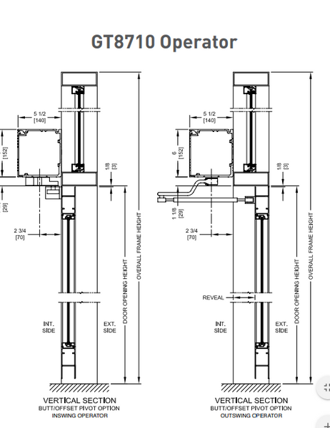 Nabco GT8710 Low Energy Operator, Push Side, Pair Doors, 36" For Each