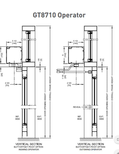 Nabco GT8710 Low Energy Operator, Pull Side, Pair Doors, 36" For Each