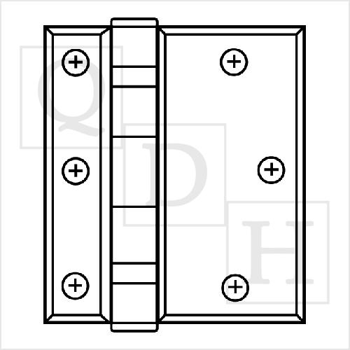 Hager BB2171 5-Knuckle Full Surface Standard Weight Ball Bearing Hinge - 4.5"