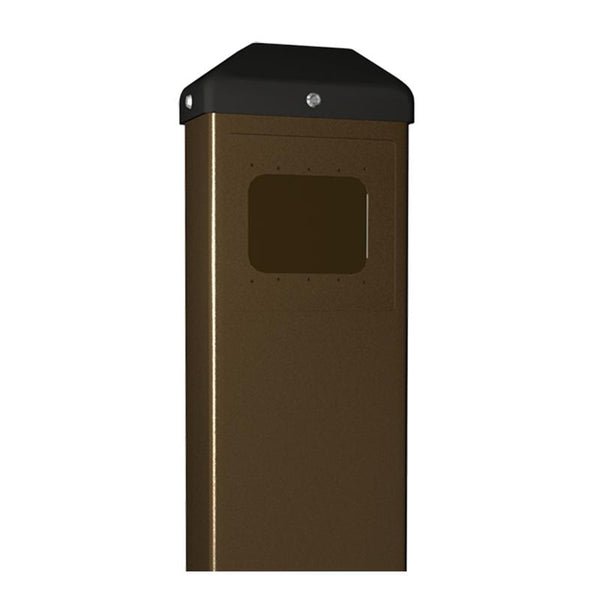 BEA 10Bollard Push Plate Bollard, Powder Coated Carbon Steel, Dark Bronze