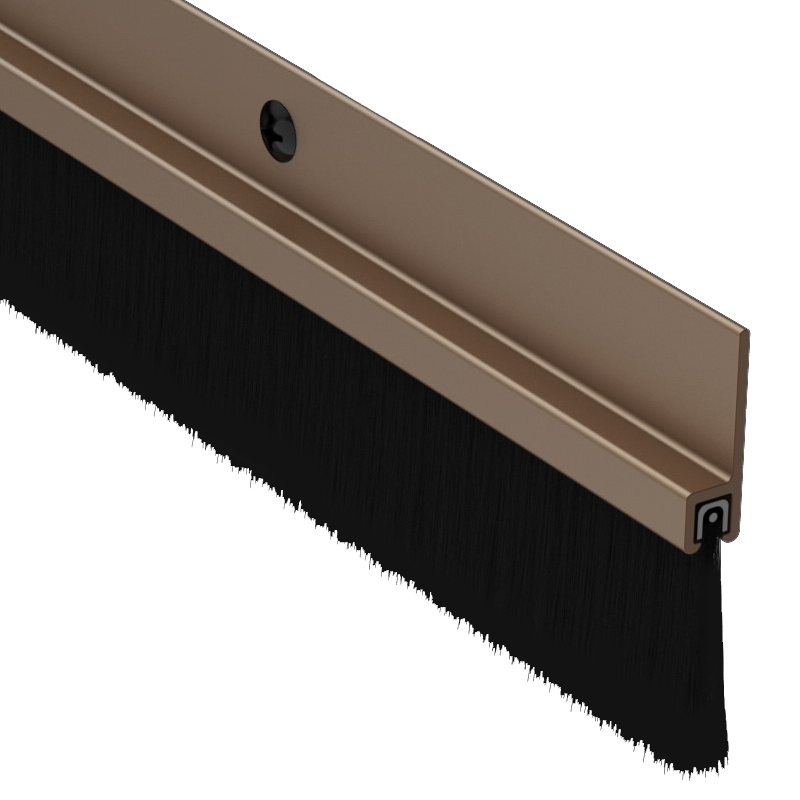 Pemko 18100DNB Brush Door Sweep Black Nylon Brush Dark Bronze Anodized Aluminum