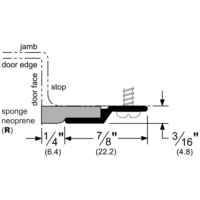 Pemko 305CR Standard Perimeter Gasketing Clear Anodized Aluminum