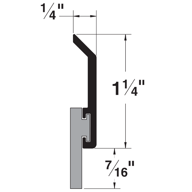 Pemko 315DN Door Sweep Black Neoprene Insert Dark Bronze Anodized Aluminum dimensions