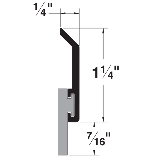 Pemko 315DN Door Sweep Black Neoprene Insert Dark Bronze Anodized Aluminum dimensions