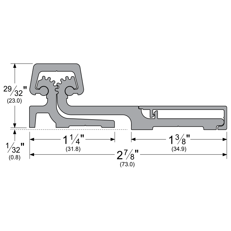 Pemko DFS83HD1 Full-Surface Heavy Duty Continuous Geared Hinge Dark Bronze Anodized dimensions