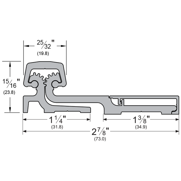 Pemko DFS85 Full-Surface Continuous Geared Hinge Dark Bronze Anodized dimensions