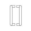 Rockwood BF158-BTB-US32D 90 Degree Offset Pair Of Door Pulls [2], 12" CTC, Mounted Back To Back Satin Stainless Steel Finish