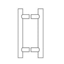 Rockwood RM3301-BTB MegaTek Straight Door Pulls, US32D, 2 Post 12" CTC-24" O.A. Length, Square Ends, Back To Back Mounting, 630 Satin Stainless Steel