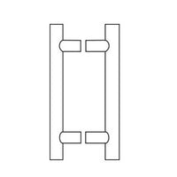 Rockwood RM3301-BTB MegaTek Straight Door Pulls FBPC, [2] Post 24" CTC-36" O.A. Length, Square Ends, Back To Back Mounting, Flat Black Powder Coated