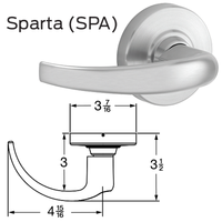 Schlage ND93PD-SPA-626 Vestibule VANDLGARD Lock Schlage C 6-Pin Cylinder Keyed Different SPA Lever Satin Chrome