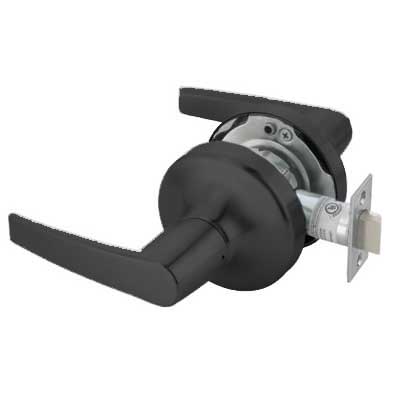 Accentra MO4601LN-BSP Passage Function Cylindrical Lock - Grade 2, MO Lever, 2Schlage "C" Key way, BSP Black Suede Powder Coat