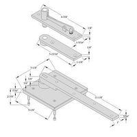 ABH 0117.75 Heavy Duty Center Hung Pivot Set Complete Set Top And Bottom dimensions