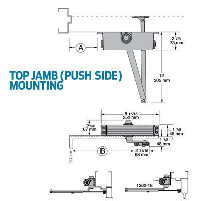 LCN 1261 TOP JAMB (PUSH SIDE)  MOUNTING